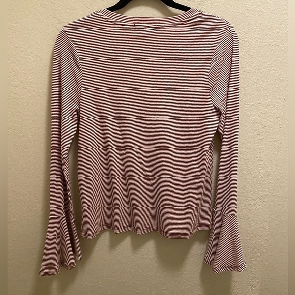 RO & DE By Anthropologie Red & White Striped Bell Sleeve Top Size M New With Tag - Picture 15 of 15